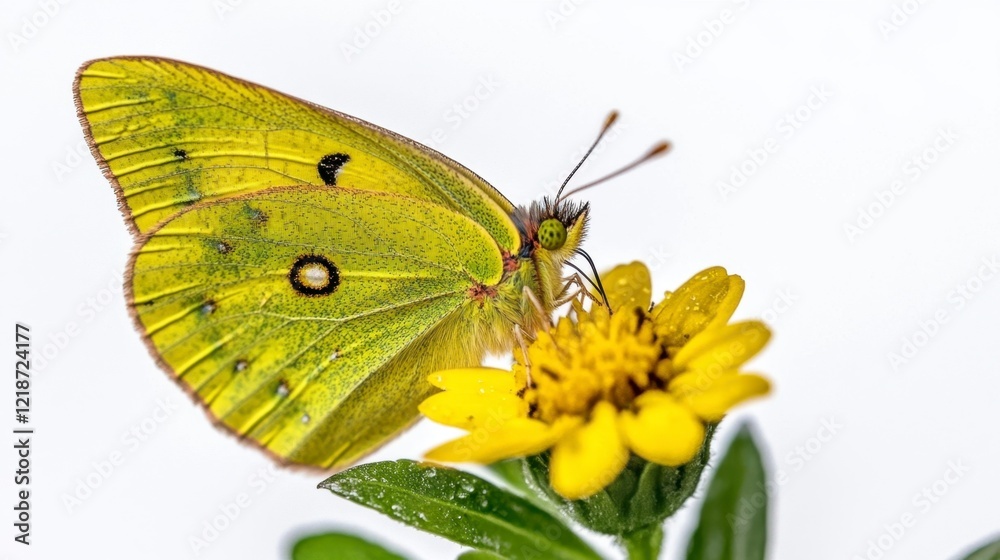 Yellow Butterfly on a Yellow Flower Close Up Yellow Butterfly on a Yellow Flower Close Up
