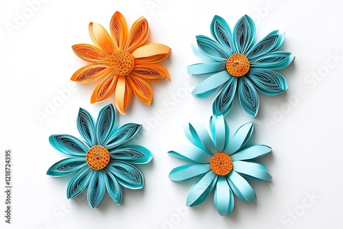 Vibrant Paper Flowers in Multicolored Quilling Art