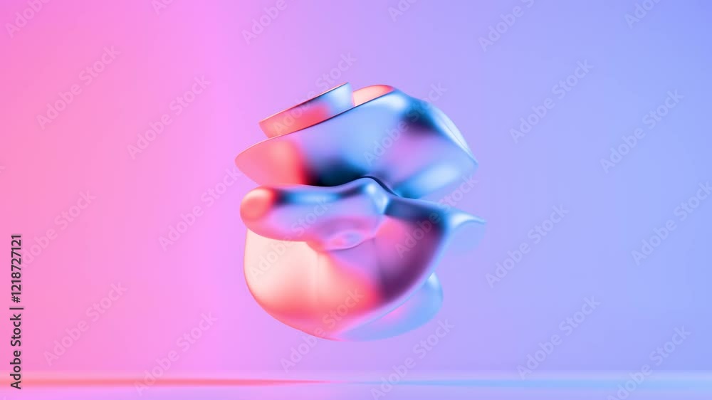 Abstract Fluid 3D Shape with Gradient Lighting Abstract Fluid 3D Shape with Gradient Lighting