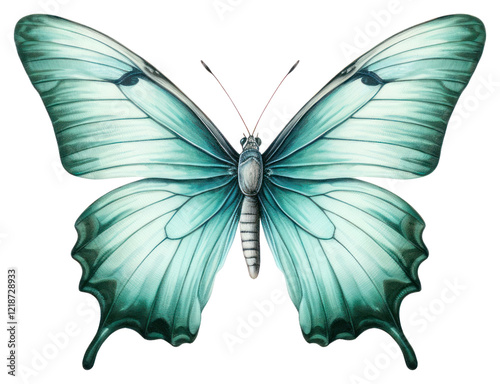 PNG Turquise veining butterfly art illustration drawing. photo