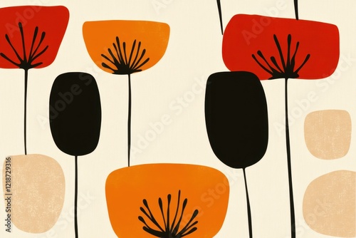 Abstract floral art with bold minimalist design