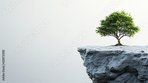 Tower leaning but unbroken in strong winds, perseverance and flexibility, 3D illustration