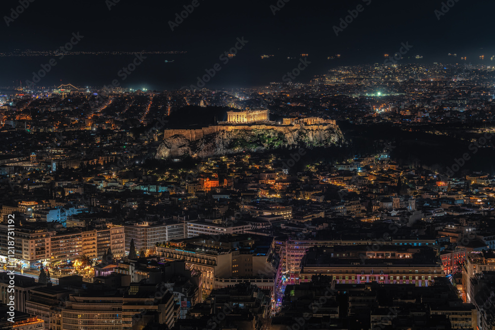 Fototapeta premium Athens City Night View