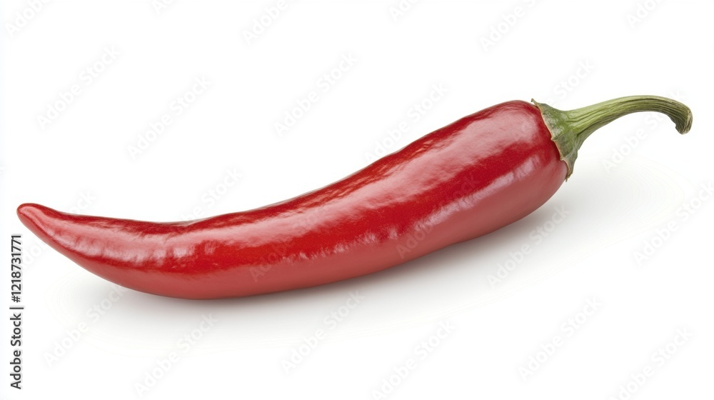 Fresh Red Chili Pepper Isolated on White Background for Culinary Use Fresh Red Chili Pepper Isolated on White Background for Culinary Use