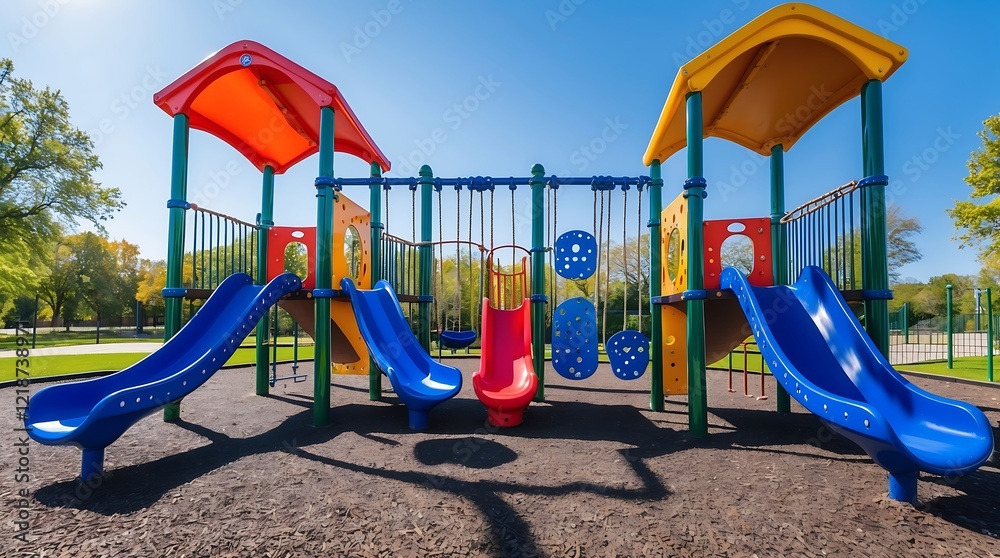 Vibrant Playground Fun Under Sunny Skies Vibrant Playground Fun Under Sunny Skies