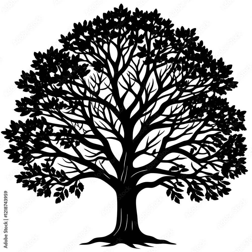 Obraz premium Trees Pictogram Set, Pine Tree Silhouette.