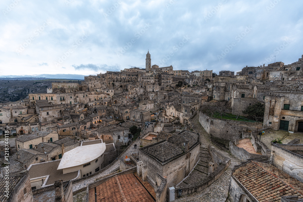 Obraz premium Sassi Sunset Viewpoint Matera