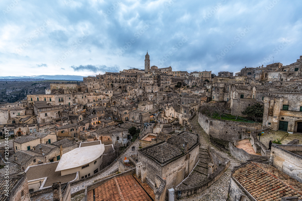 Naklejka premium Sassi Sunset Viewpoint Matera