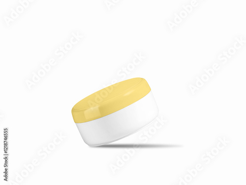 Cream bottle mockup with yellow cap