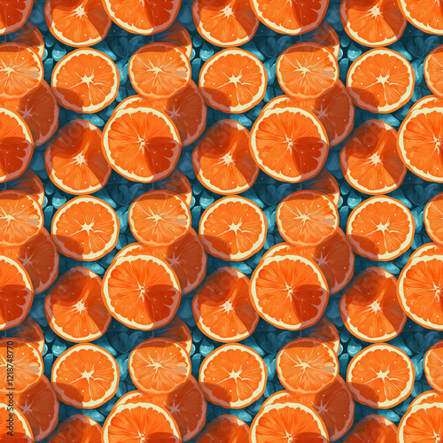 orange slices seamless patterns