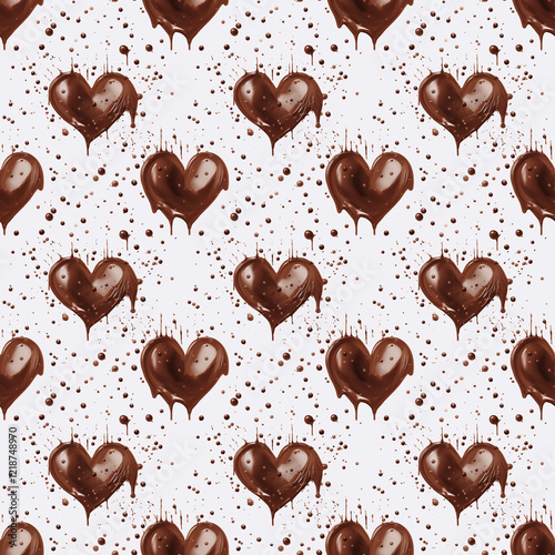 chocolate hearts seamless background