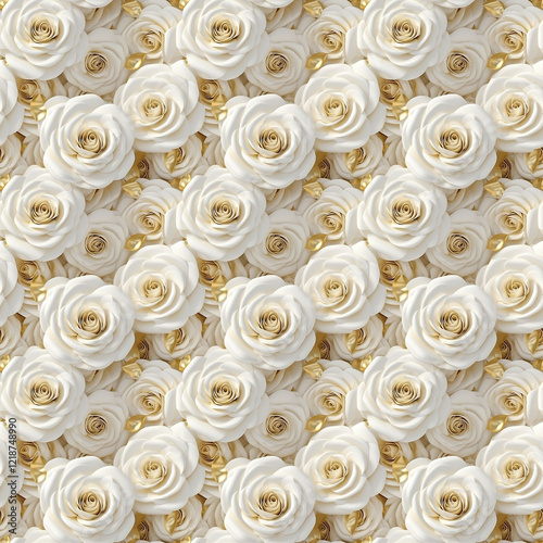 white roses background, seamless pattern