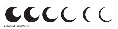 Crescent vector icon. Vector Moon Phases isolated on white Background 