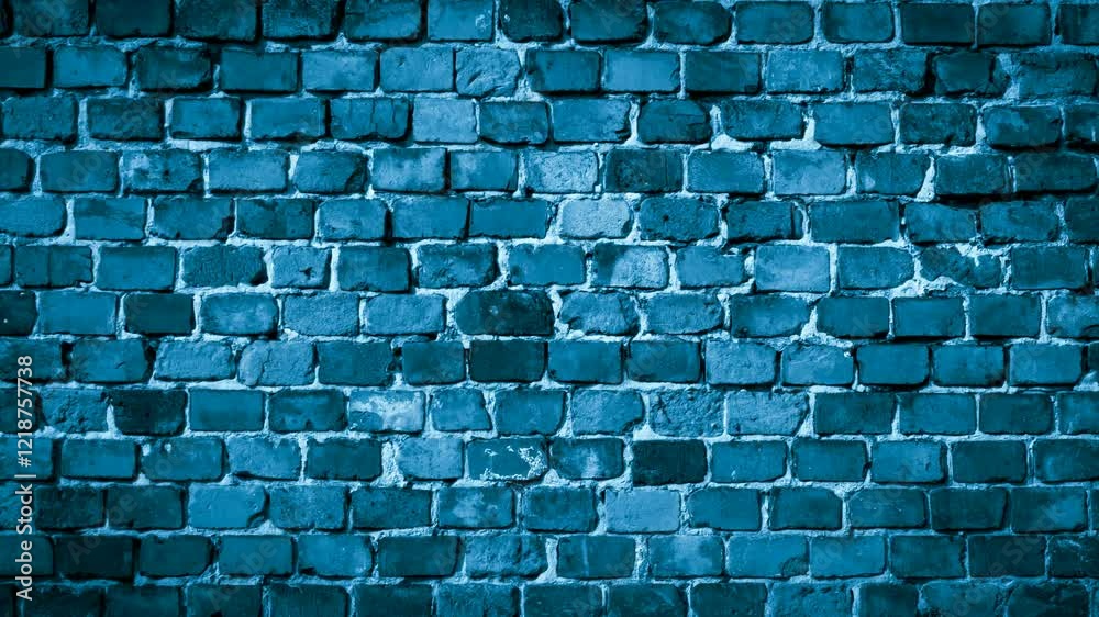 blue brick wall with a visible texture. background