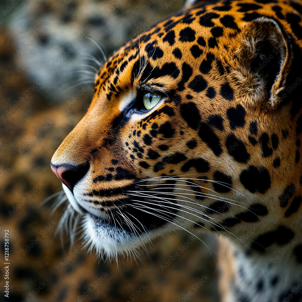 Obraz premium Concept photo of close up portrait of a leopard, tiger