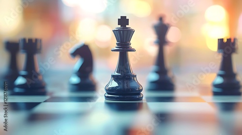 Wallpaper Mural Corporate business strategy illustration with blurred background, showing competition and technology growth in a competitive market Torontodigital.ca