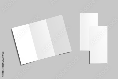 blank tri fold brochure template, flyer, brochure, invitation mockup