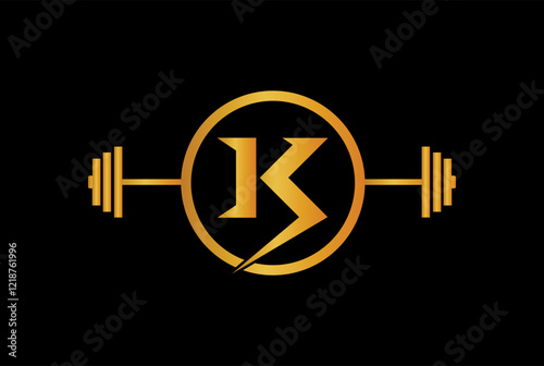 Letter K gym and fitness creative royal logo design vector illustration icon.