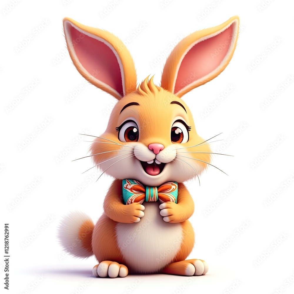 Obraz premium An isometric depiction of a cheerful easter bunny