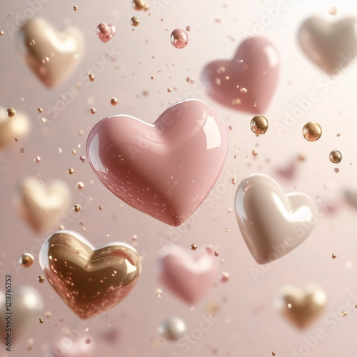 beaucoup d'amour avec cœurs flottant 