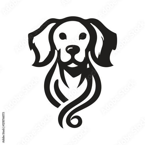 Stylish Dog Logo Design in a Tribal Style