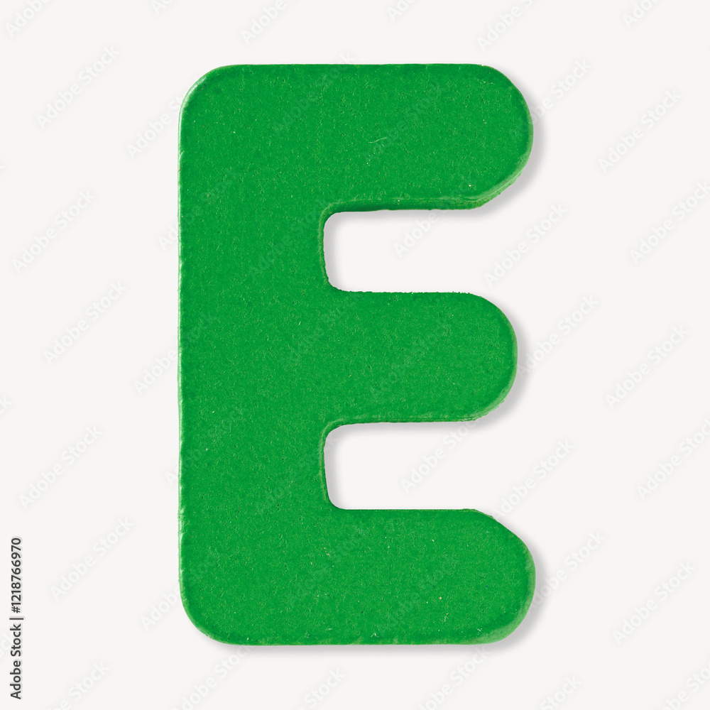 Photo of letter E uppercase alphabet plastic on white background Photo of letter E uppercase alphabet plastic on white background