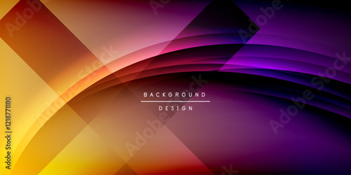 Expressive poster with shadow lines. Features technology, minimalist, and business themes, bright vibrant color schemes