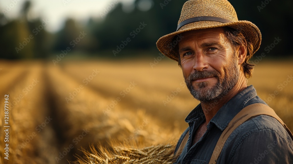 Fototapeta premium Wheat farmer portrait