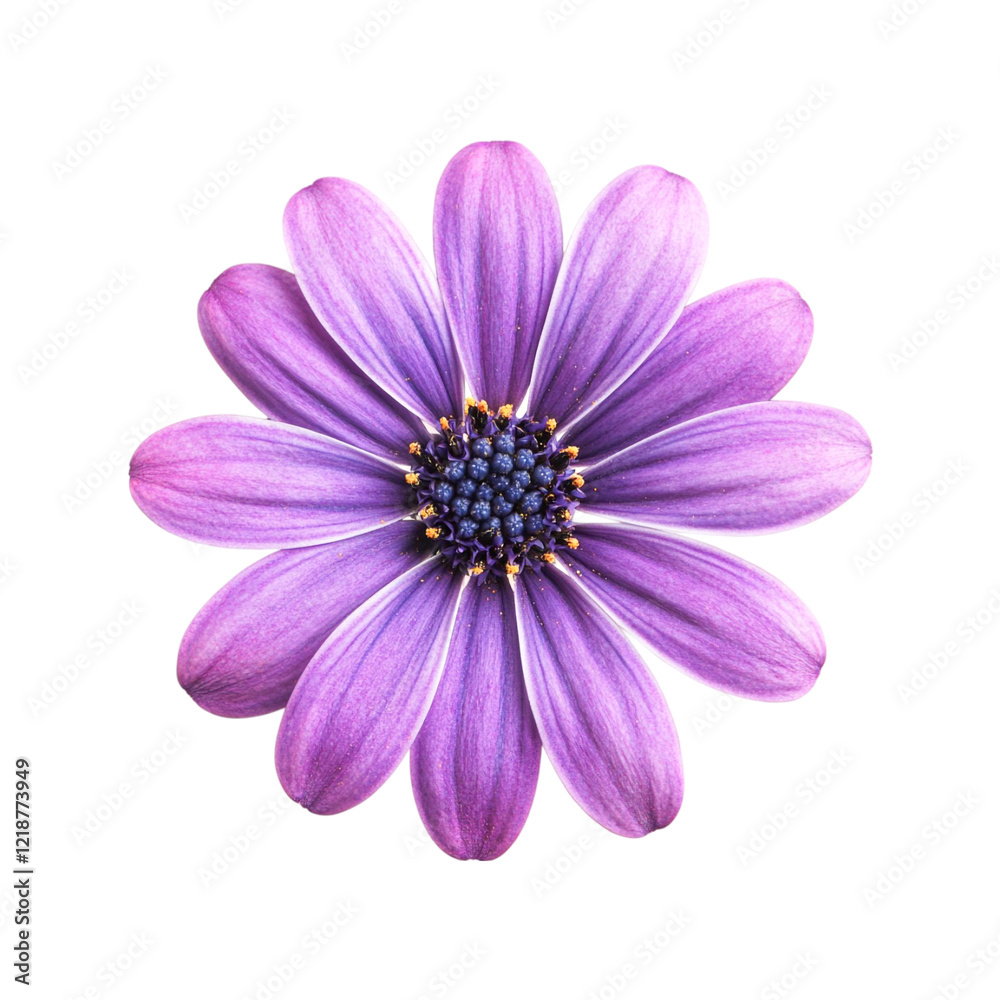 Purple Osteospermum flower blossom isolated on black background Purple Osteospermum flower blossom isolated on black background