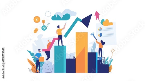 Growth potential evaluation business success strategies office setting infographic collaborative analytical insights