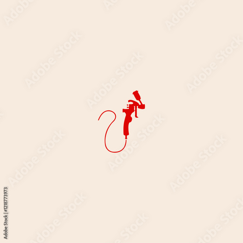 Paint spray gun icon flat vector design.