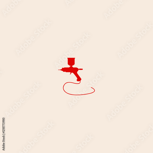 Paint spray gun icon flat vector design.