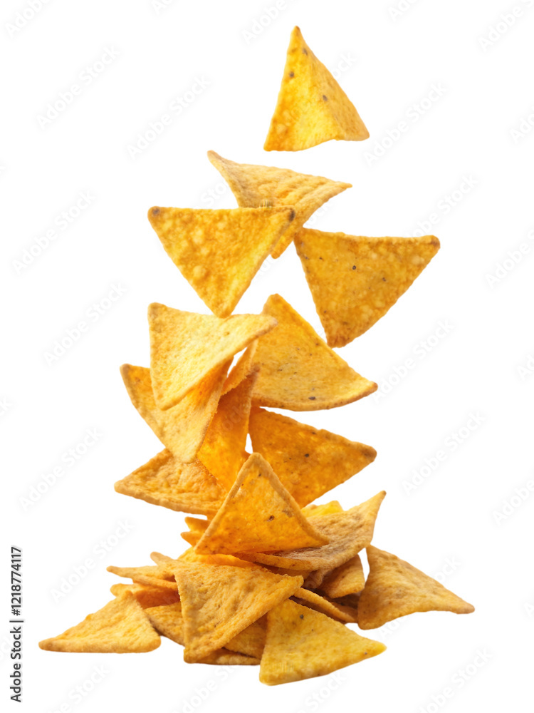 tortilla chips isolated on transparent background. Snack made from corn tortilla. tortilla chips isolated on transparent background. Snack made from corn tortilla.