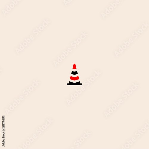 Traffic cone icon flat vector design. 
