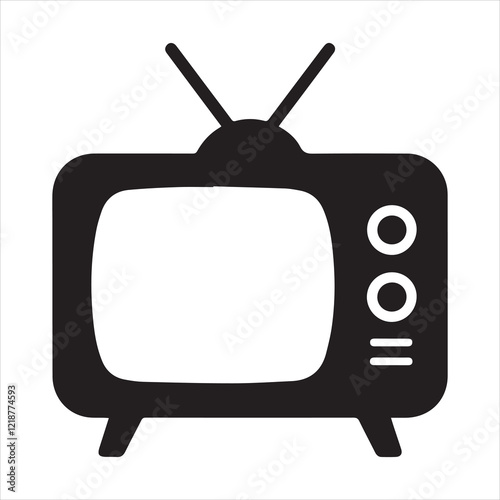 old-fashioned television with a rectangular shape.