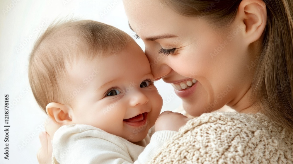A young mother lovingly holds her baby, sharing a tender moment of joy and connection. A young mother lovingly holds her baby, sharing a tender moment of joy and connection.