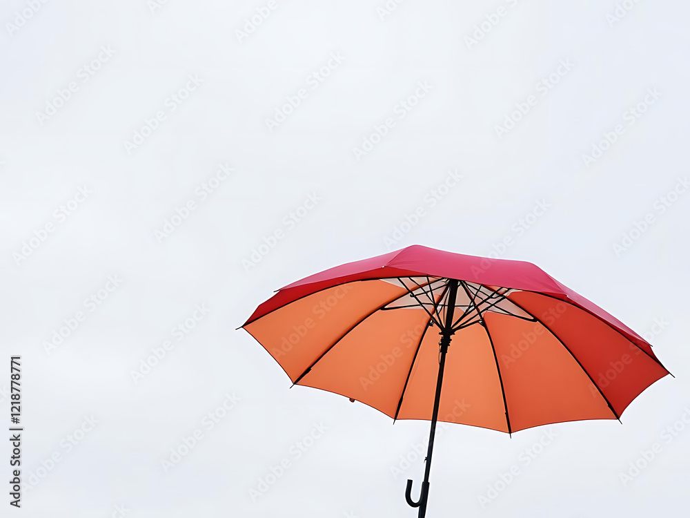 Obraz premium red umbrella on white background