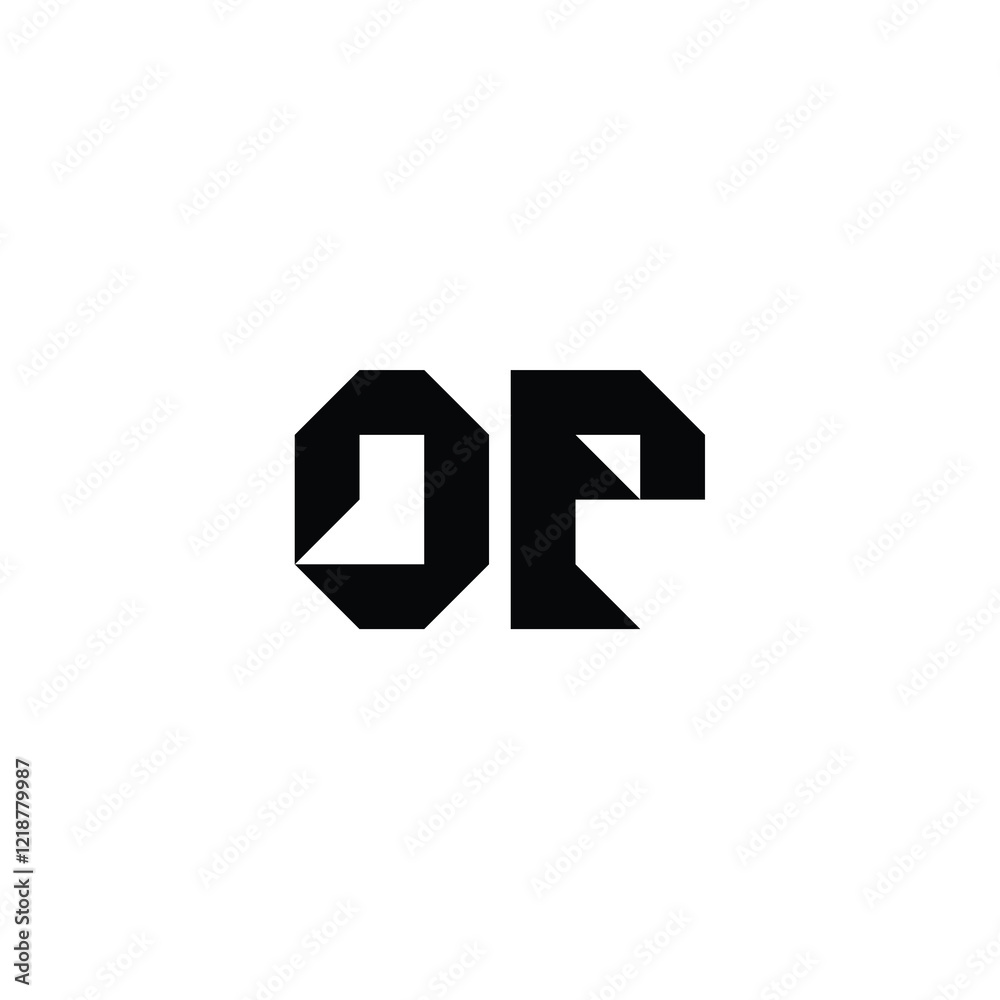 OP monogram logo design letter text name symbol monochrome logotype alphabet character simple logo