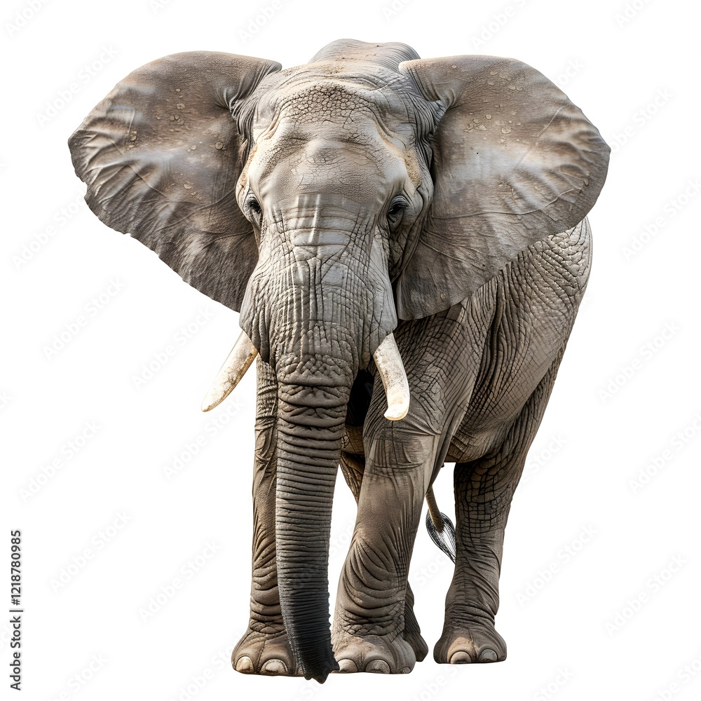 Obraz premium Majestic Elephant Walking Gracefully in Natural Habitat Setting