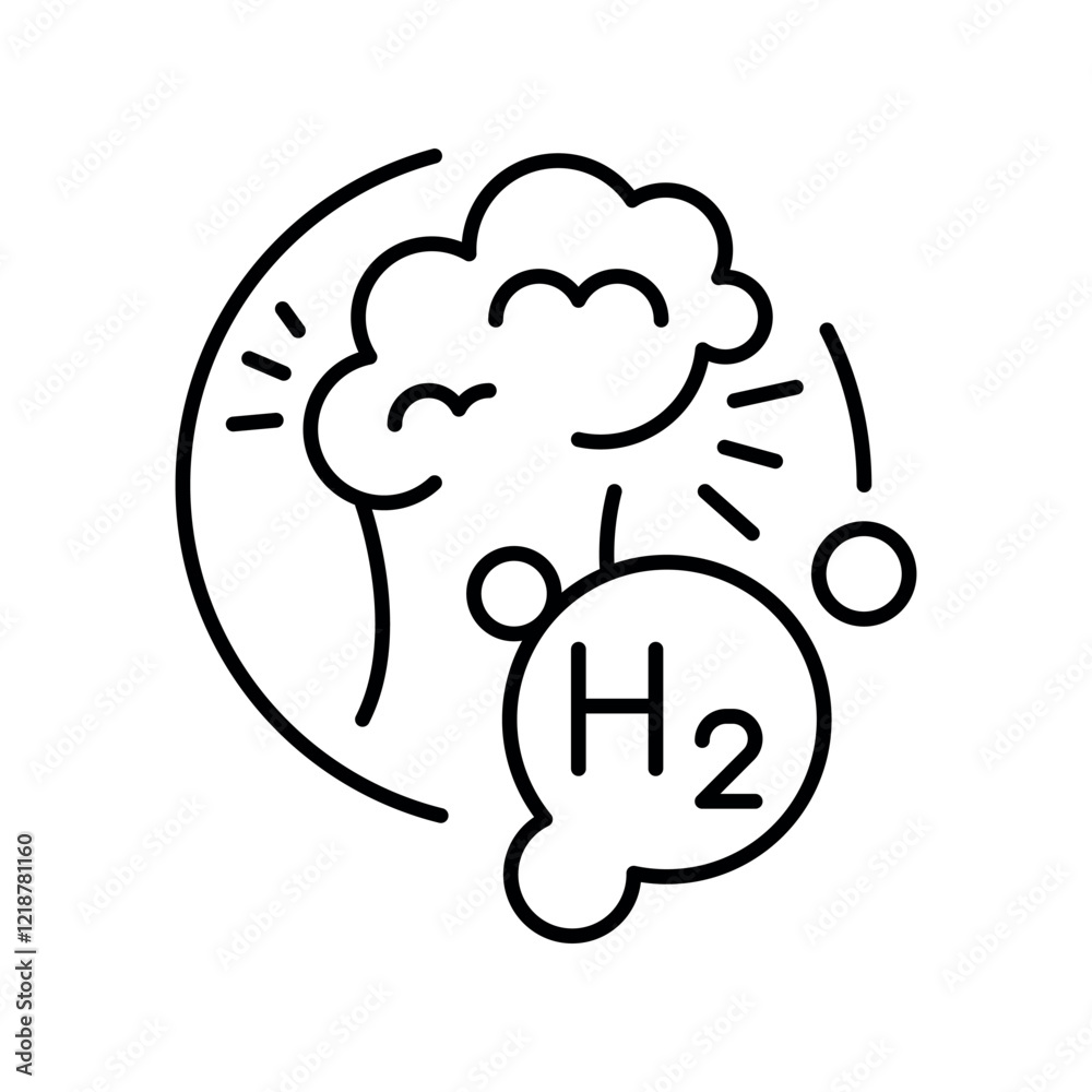 blue hydrogen line black icon. Sign for web page, mobile app, blue hydrogen line black icon. Sign for web page, mobile app,