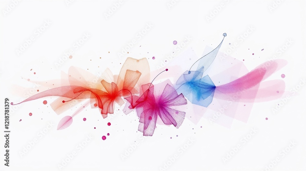 Fototapeta premium Hand-drawn sketch with smooth gradient transitions and ethereal fragmentation, featuring seamless color blending, rough textured pencil strokes on a white background.