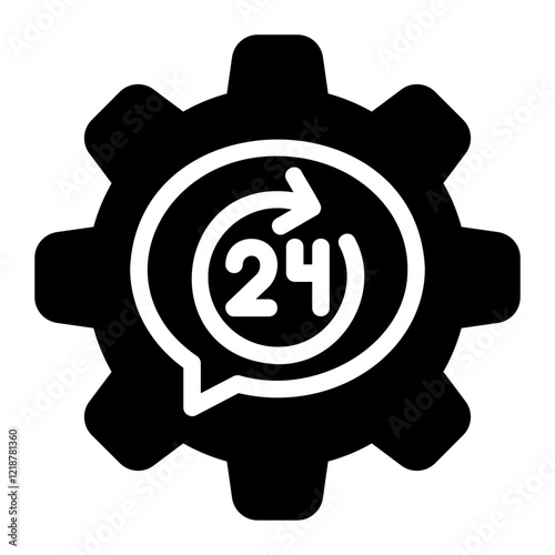 24 hours glyph icon