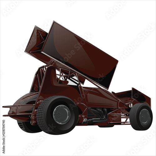Outline dark red racing car, isolated on a black background, for t-shirt design, print, and for business, purposes.