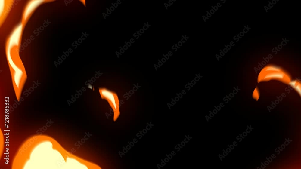 Anime fire with alpha channel, cartoon fire