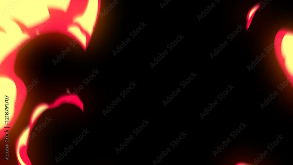 Cartoon fire with transition and alpha channel, anime fire and flashes with alpha channel