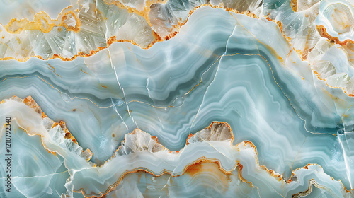 Aqua onyx colorful crystal marble texture with icy colors, generative ai