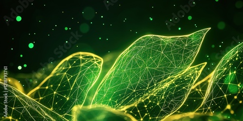 Glowing Green Abstract:  A ...