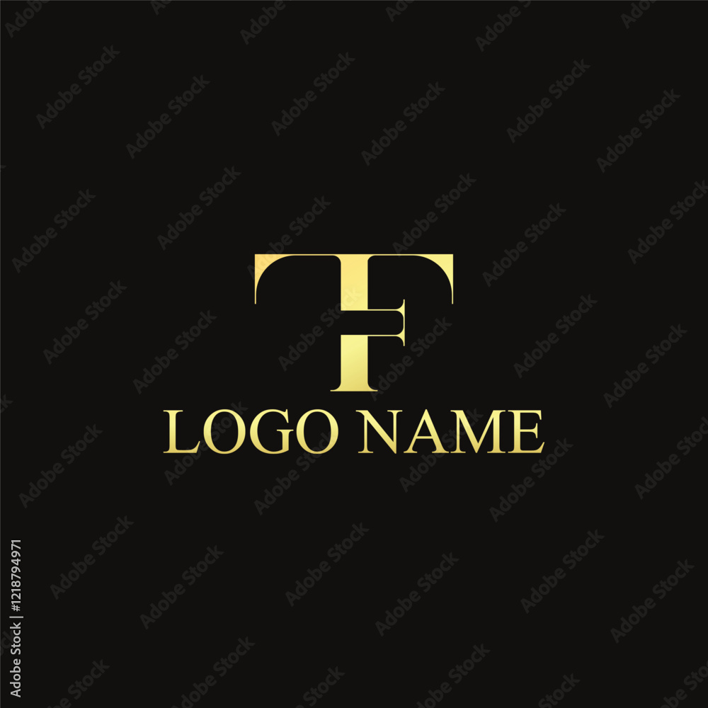 Vector letter TF logo design with luxury and premium concept Vector letter TF logo design with luxury and premium concept