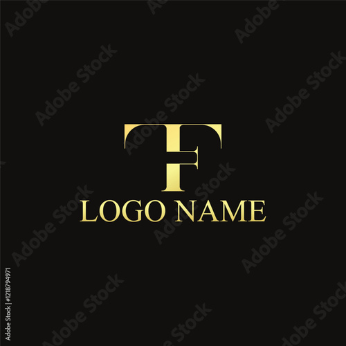 Vector letter TF logo design with luxury and premium concept