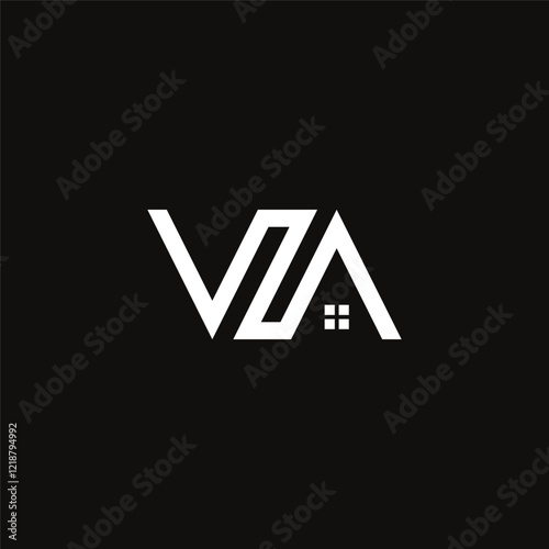 Vector real estate VA logo design concept